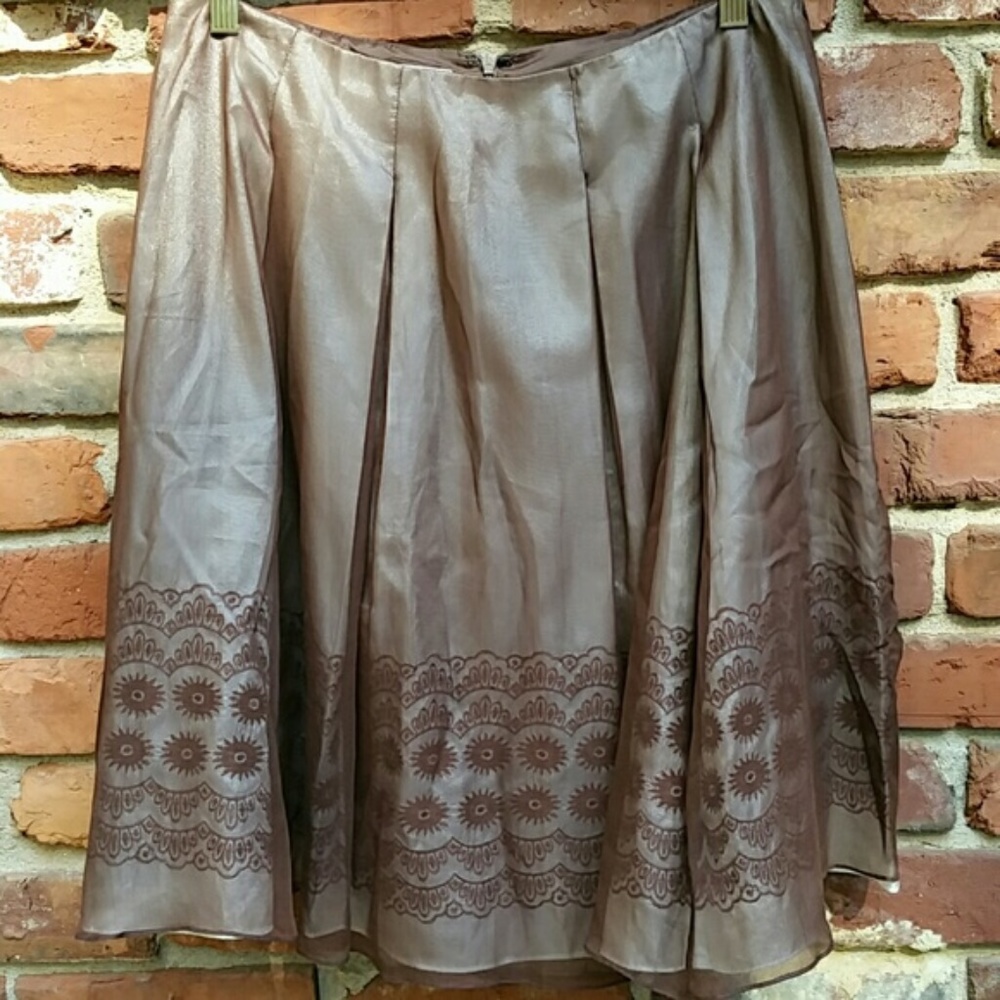 Chocolate Silk embroidered skirt [4]